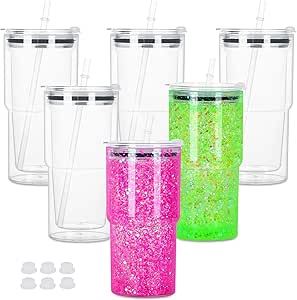 18OZ Mini Stanley Style Snowglobe Tumbler